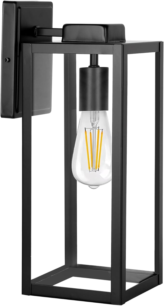 hykolity Large Size Outdoor Wall Lights,16 Inch Wall Lantern | Waterproof Exterior Wall Sconce, Anti-Rust Wall Mounted Lighting with Glass Shade, Lamp with E26 Socket for Porch, 1 Pack