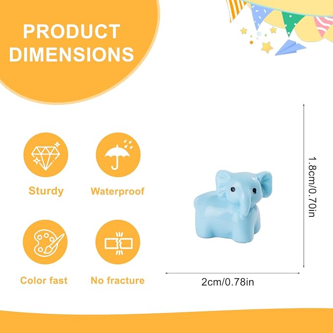 60 pcs Mini Resin Elephant Many Styles Variety Tiny Animals Figures Miniature Little Small Animal Figurines Bulk for Micro Fairy Garden Landscape Accessories Hide Crafts Decor Aquarium
