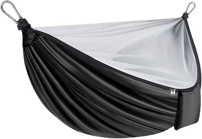 YSUEFIJO Outdoor Hammock with Mosquito Net, Comfortable Camping Hammock for Travel and Backyard, Foldable Portable Hanging Hammock, Breathable Fabric, Weight Capacity 250kg