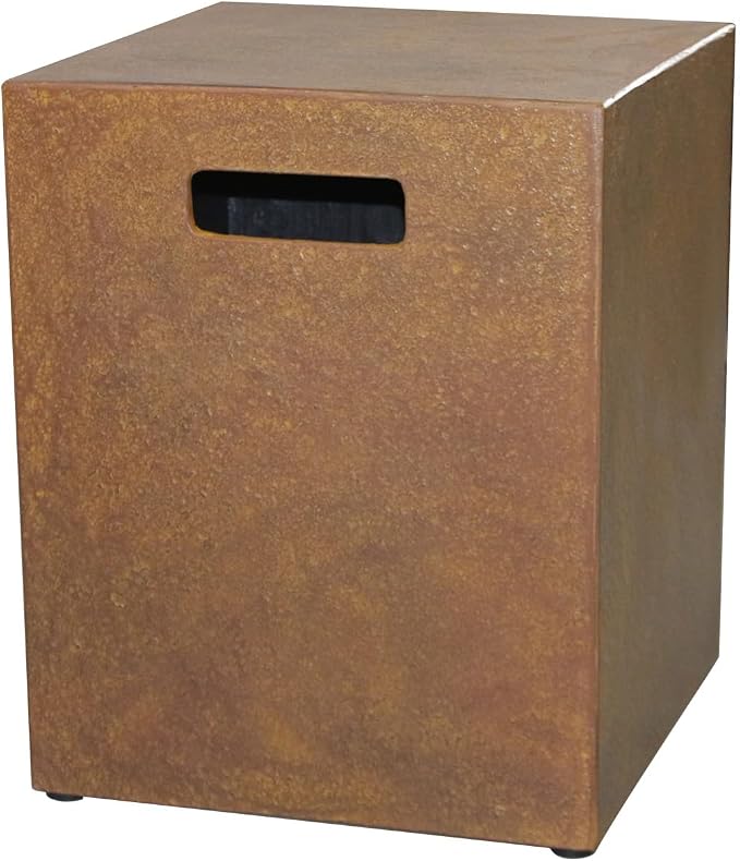 Propane Tank Cover Table, Square Tank Container Fits Standard 20 lb Cylinder Bottle Storage Box Hideaway Table, Gas Tank Holder for Outdoor Gas Fire Pits