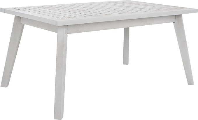 SAFAVIEH Outdoor Collection Castalia Grey Acacia Wood/Beige Cushion 4-Piece Conversation Patio Set