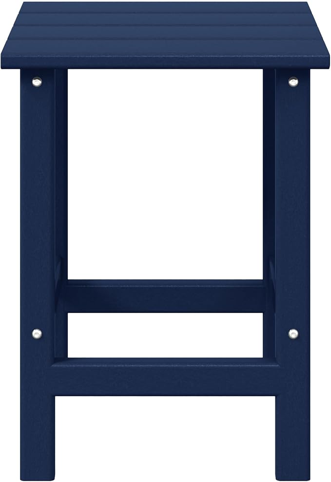 WestinTrends Malibu Square Outdoor Side Table for Adirondack Chair, Navy Blue