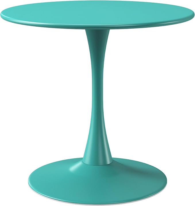 WestinTrends Playa 31.5" Round Outdoor Indoor Metal Cocktail Dining Table, Turquoise