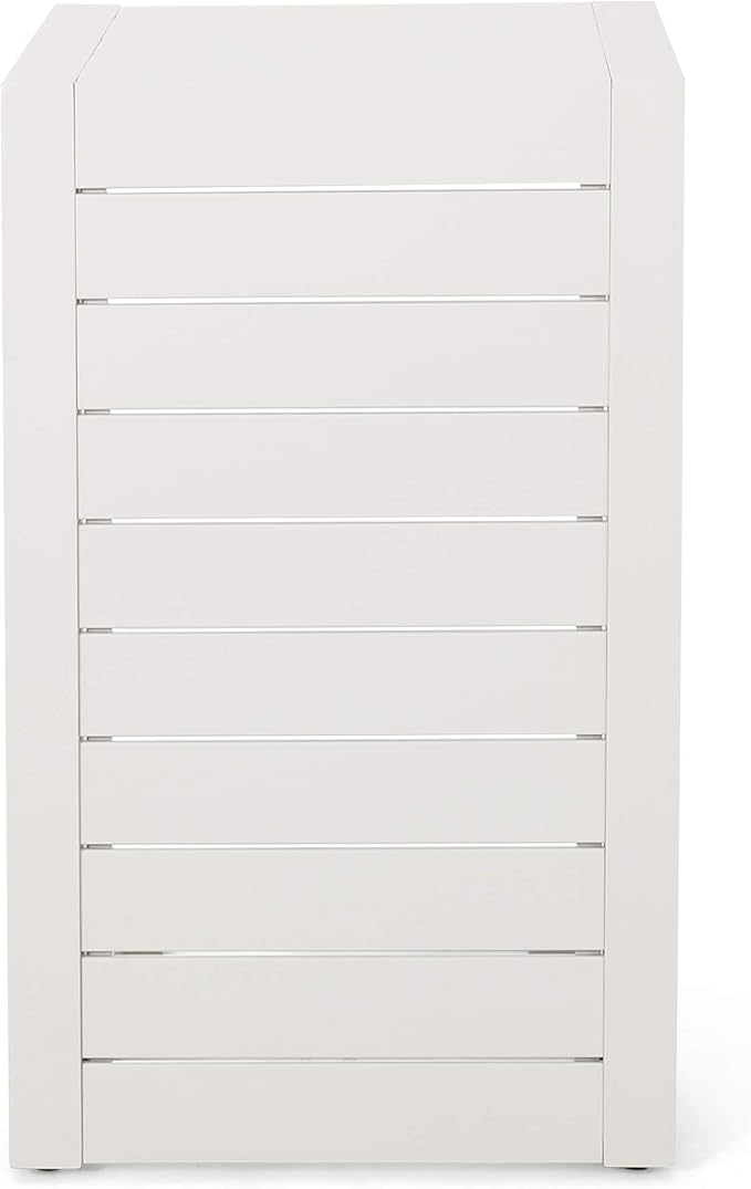 Christopher Knight Home Jesse Coral Outdoor Modern Aluminum C-Shaped End Table, White