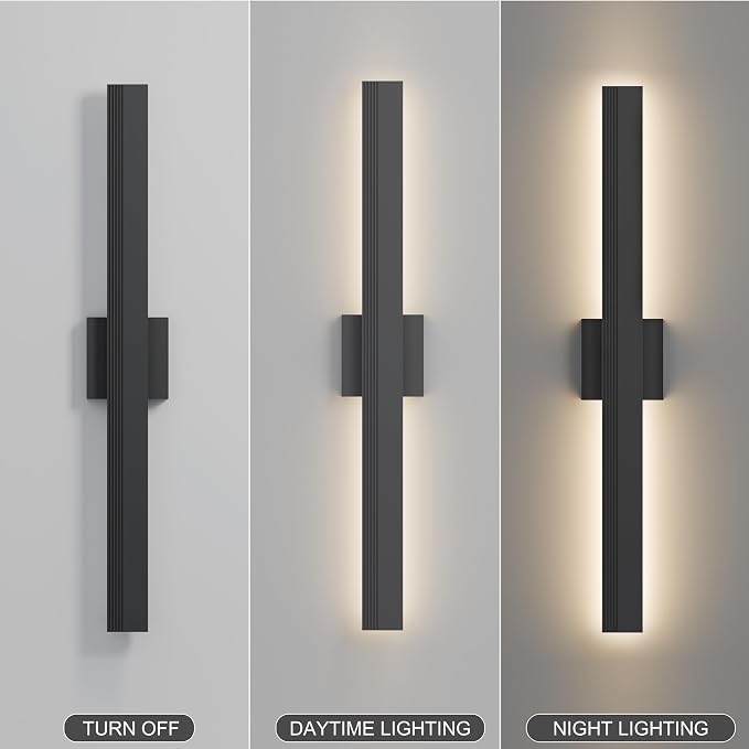 LamQee Aluminum 32 in Long Outdoor Wall Light Fixture, 3000K Integrated LED | Waterproof IP65, Modern Exterior Lights, Linear Outdoor Sconce, Wall Mount Outside Lighting, for House Porch Patio Garage