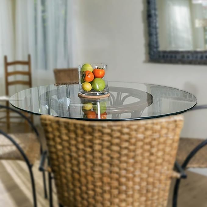 42" Inch Round Glass Table Top 3/8" Thick Pencil Polish Edge Tempered by Fab Glass and Mirror