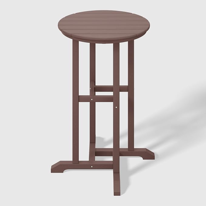 WestinTrends Malibu 37" Counter Height Round Outdoor Patio Bistro Bar Table, Dark Brown