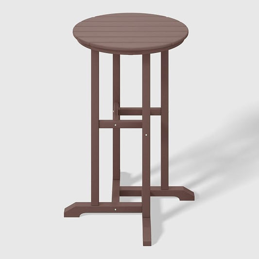 WestinTrends Malibu 37" Counter Height Round Outdoor Patio Bistro Bar Table, Dark Brown