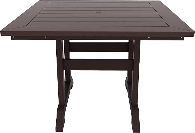HDPE Laguna 43" Square Dining Table,Dark Brown