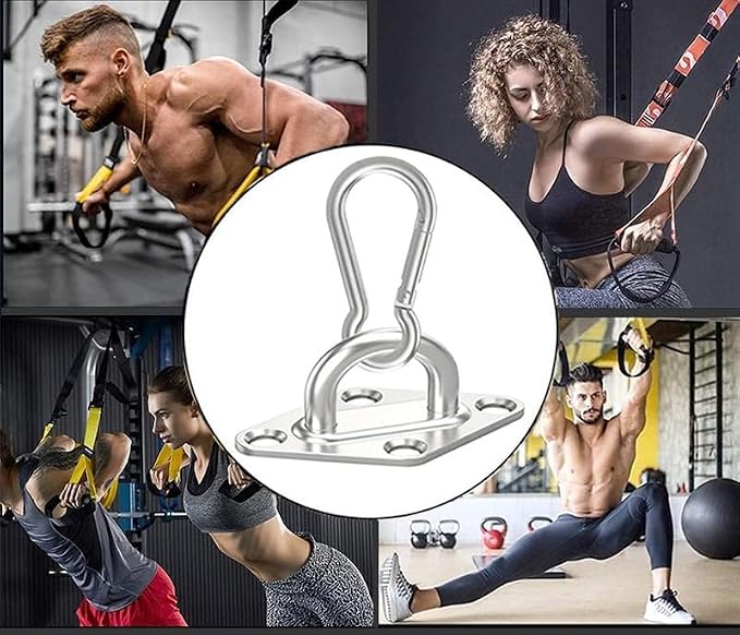 304 Stainless Steel Hammock Hanging Kit, 1100lb Capacity Heavy Duty Ceiling Hooks with Snap Hook for Indoor Outdoor Swing Chair