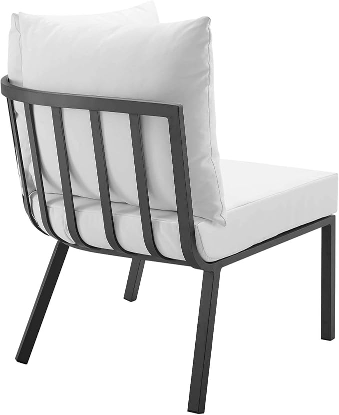 Modway Riverside 5 Piece Outdoor Patio Aluminum Set in Gray White