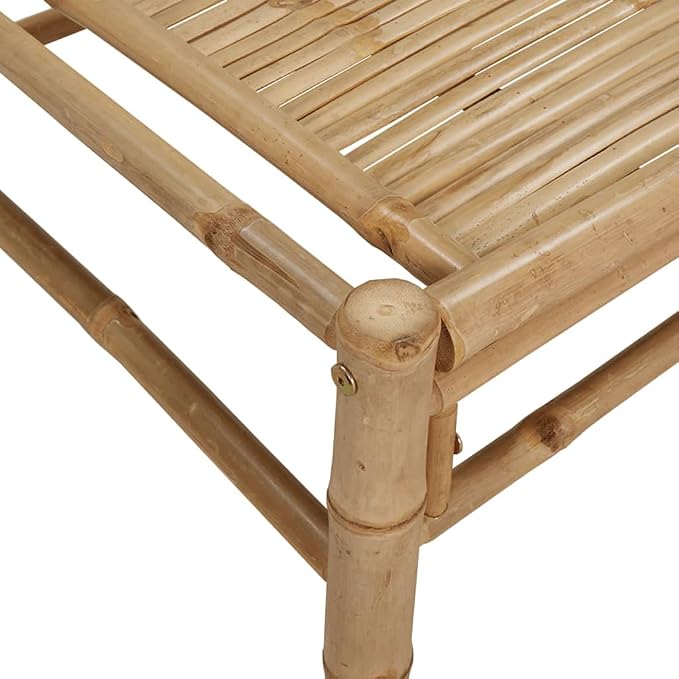 vidaXL Bamboo Patio Coffee Table - Outdoor Furniture with Durable Material and Easy-to-Clean Surface, 39.4"x21.7"x13" Dimensions, Assembly Required