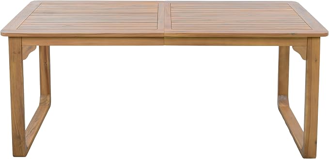 Christopher Knight Home Samma Acacia Wood Outdoor Dining Set for 4, Patio Dining Table Set for 4, Outdoor Dining Table and Sled Base, Dining Chairs with Cushion + Wicker Backrest, Teak+Brown+Grey