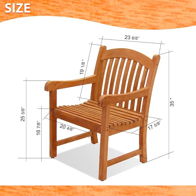 Amazonia Pennsylvania 7-Piece Outdoor Rectangular Dining Table Set | Certified Teak | Ideal for Patio and Indoors