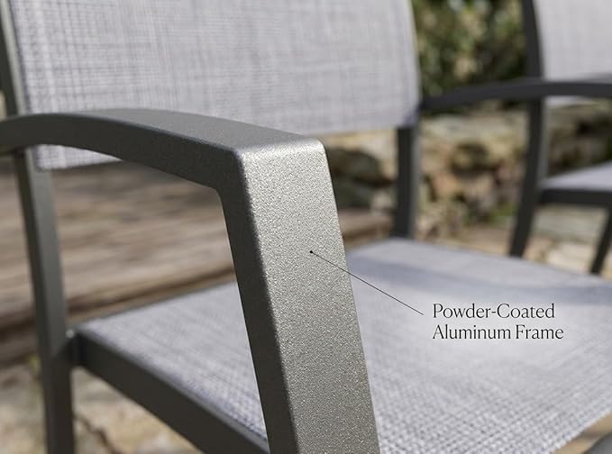 Amazonia Franklin 9-Piece Teak Finish Wood and Aluminum Rectangular Extendable Patio Dining Set | Ideal for Outdoors and Indoors