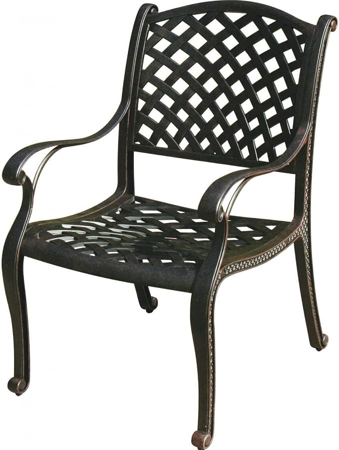Darlee Nassau 10 Pc Cast Aluminum Dining Set w/ 64 Inch Square Series 30 Table & Lazy Susan in Antique Bronze/Sesame