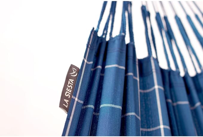 LA SIESTA Brisa Double Outdoor Hammock — Colombian-Made Polypropylene, UV & Weather Resistant, for Backyard & Patio - Marine