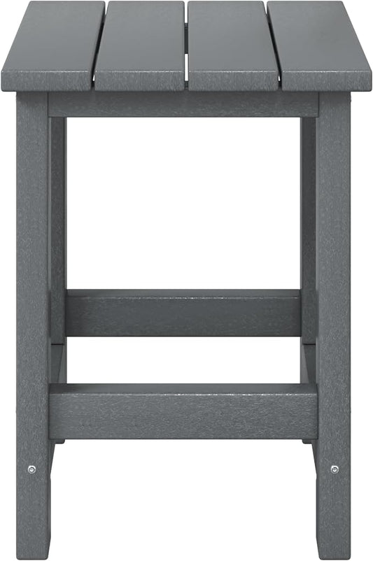 WestinTrends Malibu Kids Outdoor Patio Furniture HDPE Adirondack Square Side Table, Gray