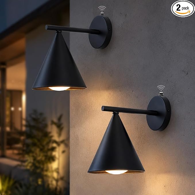 Dusk to Dawn Outdoor Wall Lights Set of 2, Modern LED Wall Sconce | Dusk to dawn