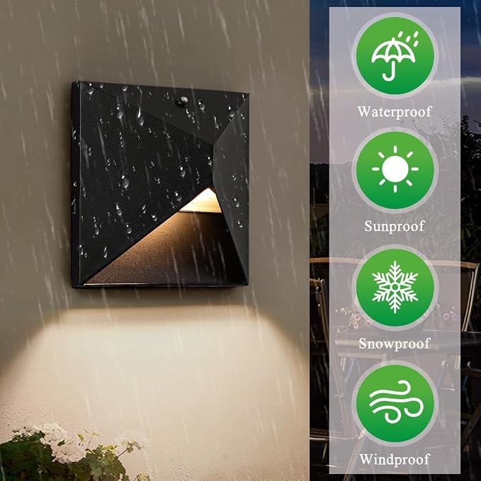 QQCherry Outdoor Light Fixtures Wall Mount Dusk to Dawn, Porch Lights with 3 Lighting Mode(3000K/4000K/5000K), Waterproof Exterior Outdoor Wall Lights for House Front Door Patio Garage(Black)