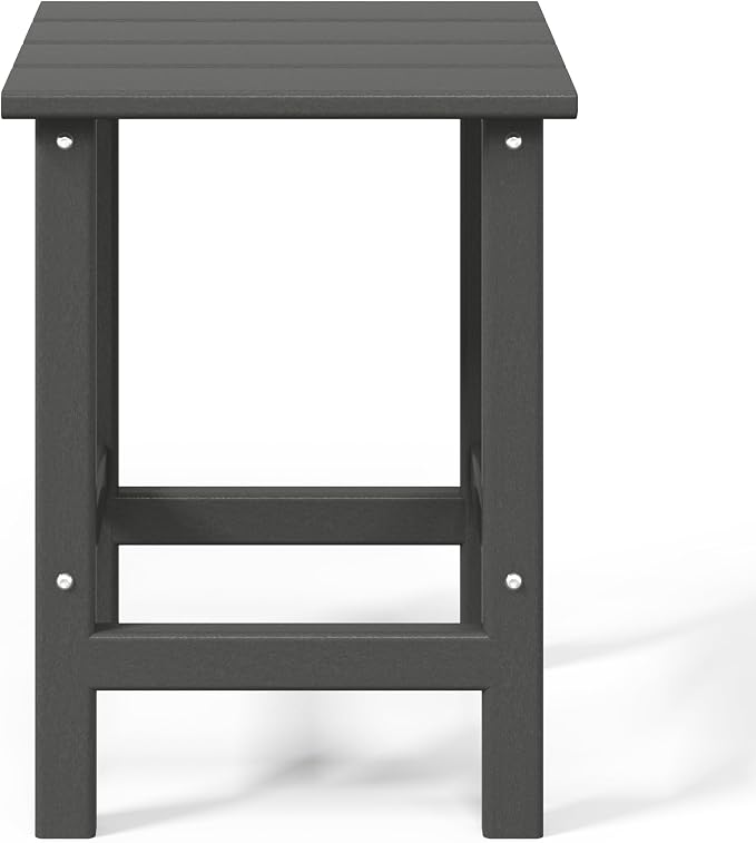 WestinTrends Malibu Square Outdoor Side Table for Adirondack Chair, Gray