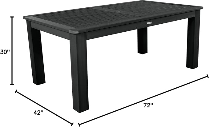 highwood Lehigh and Weatherly Rectangular Height Dining Table, 42 x 72, Black