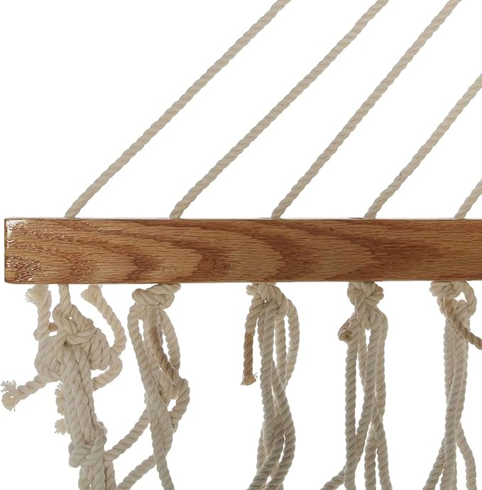 Original Pawleys Island 13OC Original Deluxe Cotton Rope Hammock with Free Extension Chains & Tree Hooks, Handcrafted in The USA, Accommodates 2 People, 450 LB Weight Capacity, 13 ft. x 55 in.