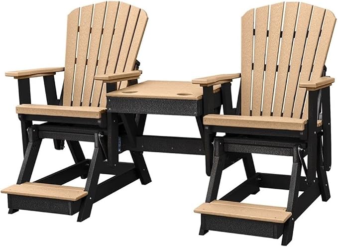 OS Home and Office 516CBK-K Double Balcony Height Glider with Center Table