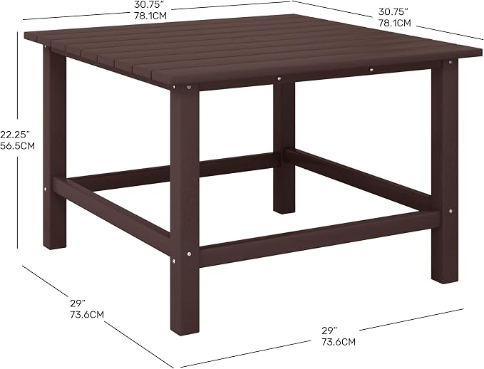 Costaelm Outdoor Kids Table, Toddler Dinner Table Baby Desk Outdoor Childrens Party Tables for Arts & Crafts, Snack Time, Multi-Activity Desk for Ages 2-8 in Classroom/Outside, Dark Brown