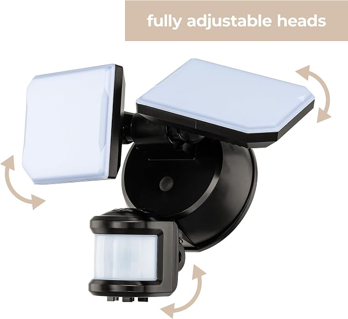 Guardian Flood and Security Wall Light with 2 Lights 2,250 Lumens 20 Watts and Programmable Motion and Photo Sensor in Bronze