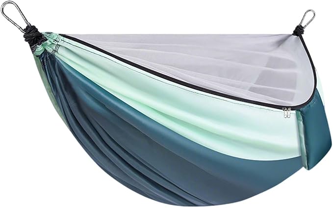 YSUEFIJO Travel Hammock with Mosquito Net, Relaxing Outdoor Hanging Hammock, Foldable and Compact for Backpacking, Breathable and Comfortable, Supports Up to 250kg