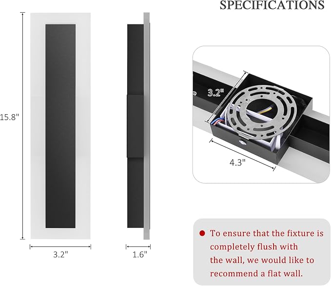 LamQee 15.8 Inch Long Outdoor Wall Lights Modern Exterior Lighting Fixtures for House, Waterproof 3000K 11W 550LM LED Linear Outdoor Wall Sconces Lighting for Porch Patio Garage Door Yard Indoor