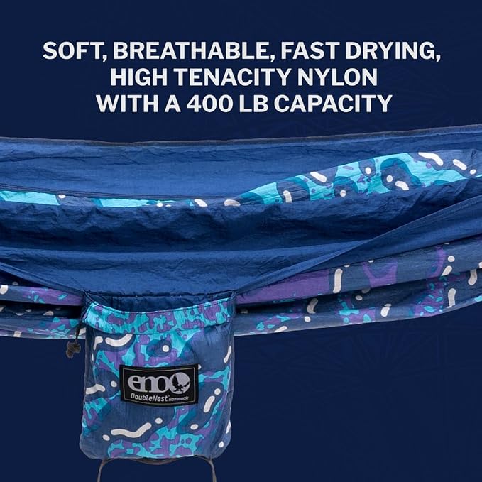 ENO, Eagles Nest Outfitters DoubleNest Lightweight Camping Hammock, 1 to 2 Person, Special Edition Colors, ATC