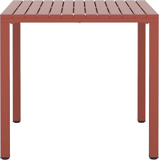 WestinTrends Playa 31.5" Iron Metal Frame Outdoor Square Patio Dining Table, Red