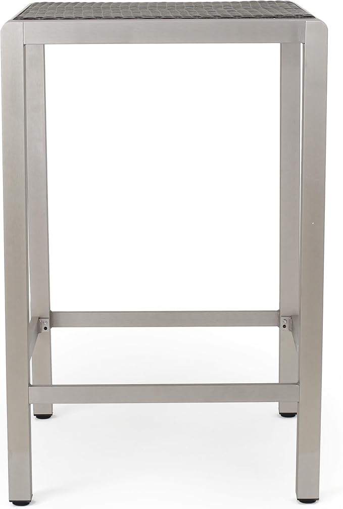 Christopher Knight Home Cape Coral Outdoor Wicker Bar Table, Grey