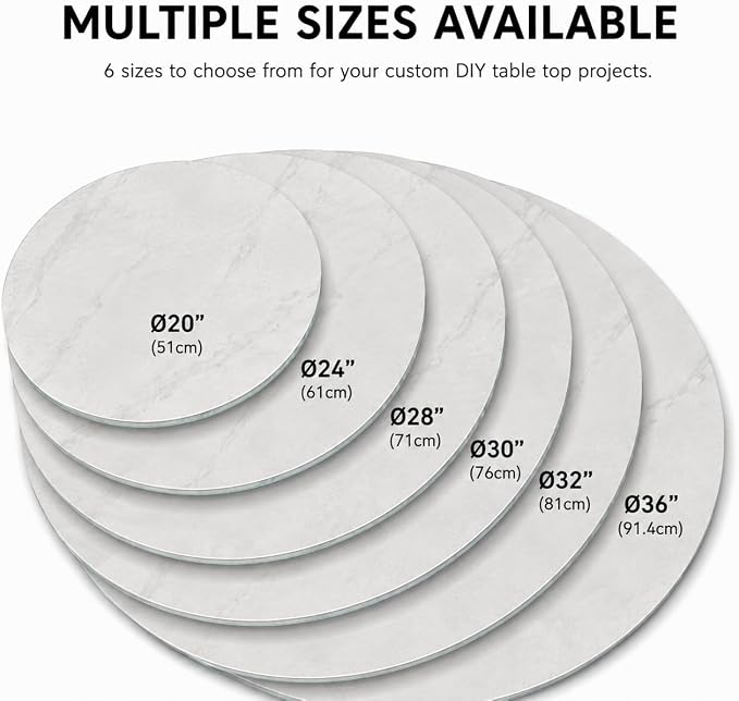 24" Round Tempered Glass Table Top, 5/16" (8mm) Thick, Marble Pattern Replacement, Heavy-Duty, Heat & Scratch Resistant for Coffee, Dining & Patio Tables, Gray