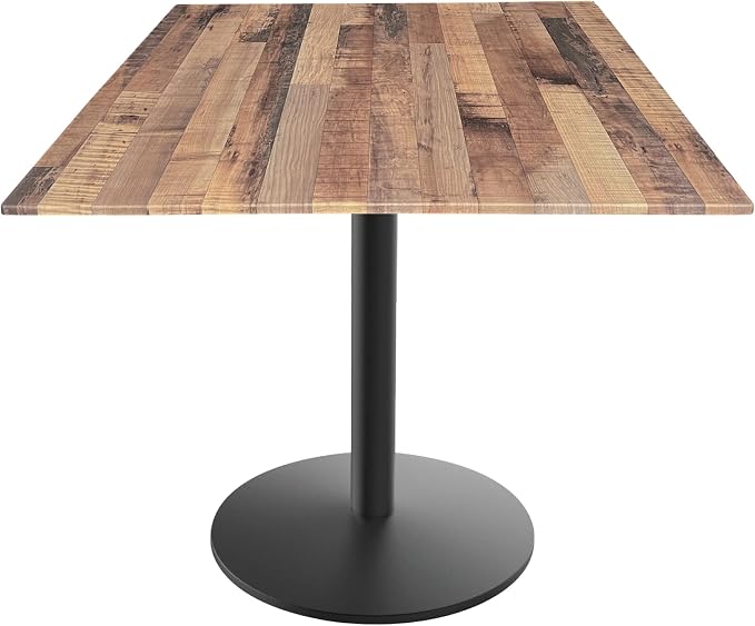 Holland Bar Stool Co. 30" Tall OD214 Indoor/Outdoor All-Season Black Wrinkle Table with 36" x 36" Square Rustic EuroSlim Top