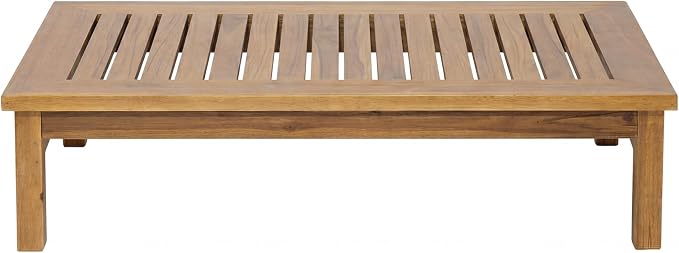 Christopher Knight Home 49" Acacia Wood Outdoor Coffee Table, Slatted Patio Table, Mid Century Modern Low Profile Small Outdoor Table Patio Furniture for Living Room Backyard Poolside Balcony, Natural