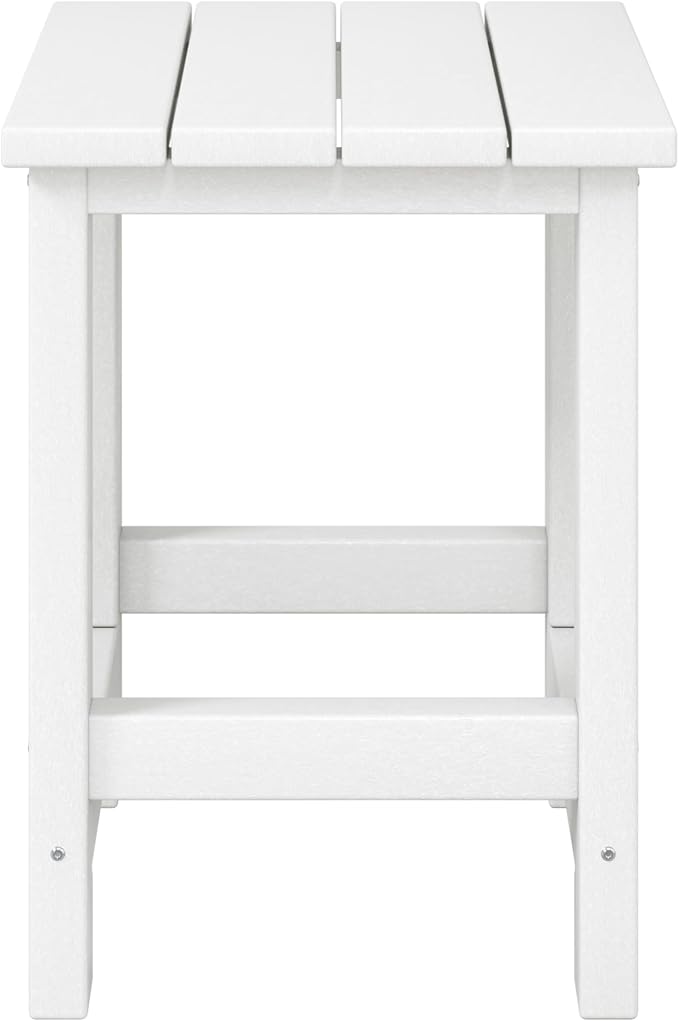 WestinTrends Malibu Kids Outdoor Patio Furniture HDPE Adirondack Square Side Table, White