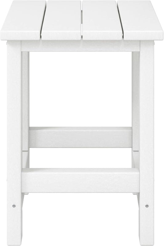 WestinTrends Malibu Kids Outdoor Patio Furniture HDPE Adirondack Square Side Table, White