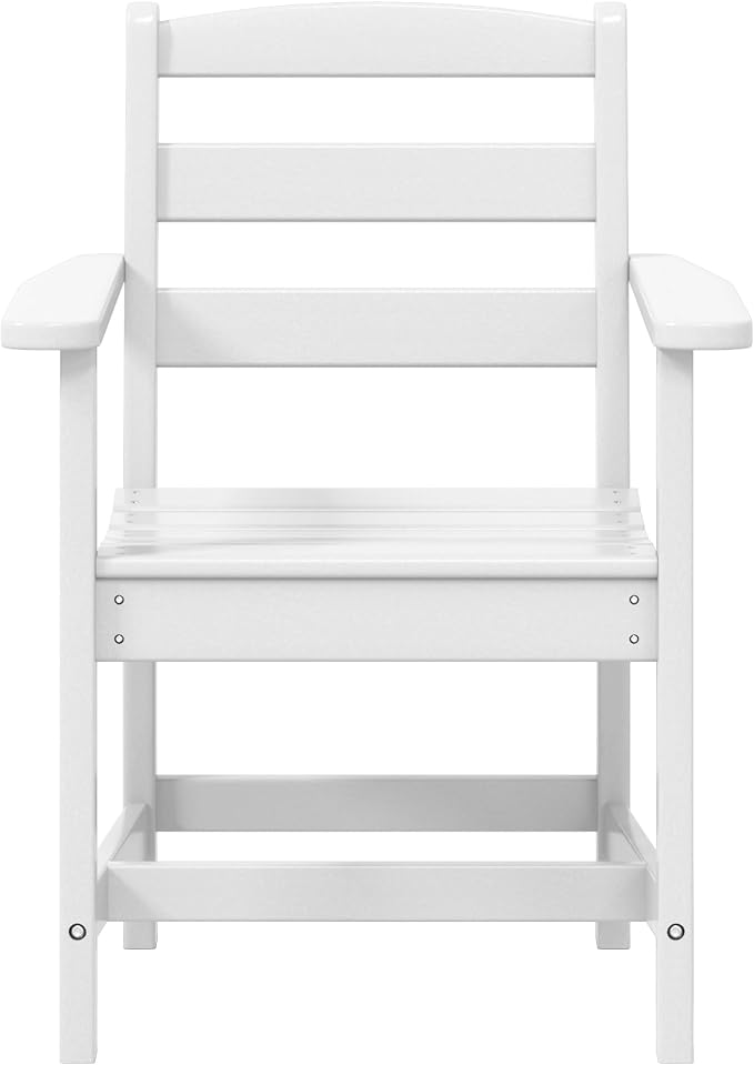 WestinTrends Ashore Outdoor HDPE Patio Classic Dining Arm Chair, White