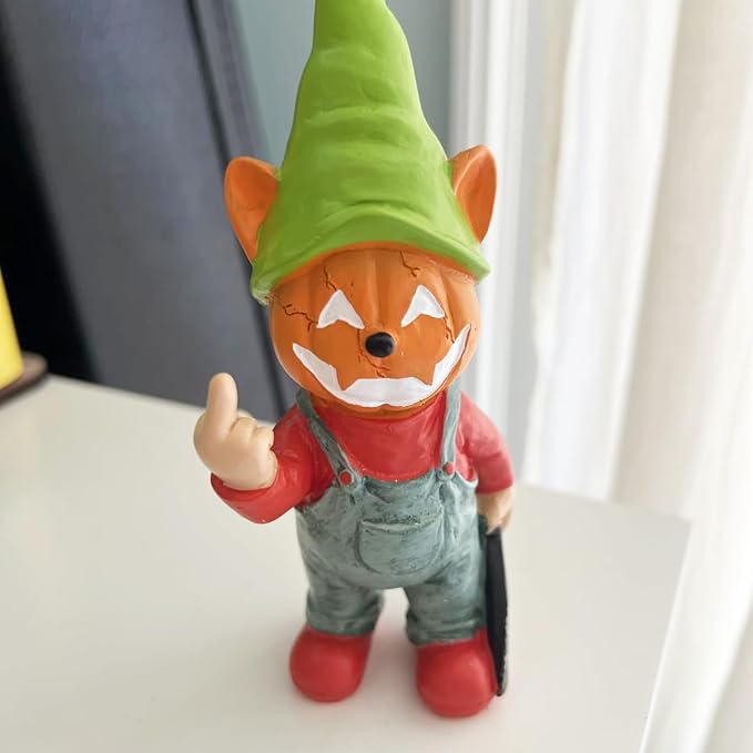 SPINNDO Middle Finger Gifts Gnomes Horror Garden Gnomes Funny Gift (Yellow)