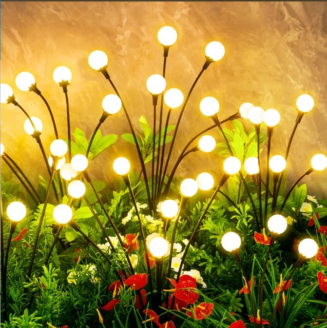 vignuto Solar Lights Outdoor Waterproof, 8 Packs 64LED, Solar Garden Lights, Garden Decor, Patio Decor, Unique Gifts for Women, Gifts for Grandma