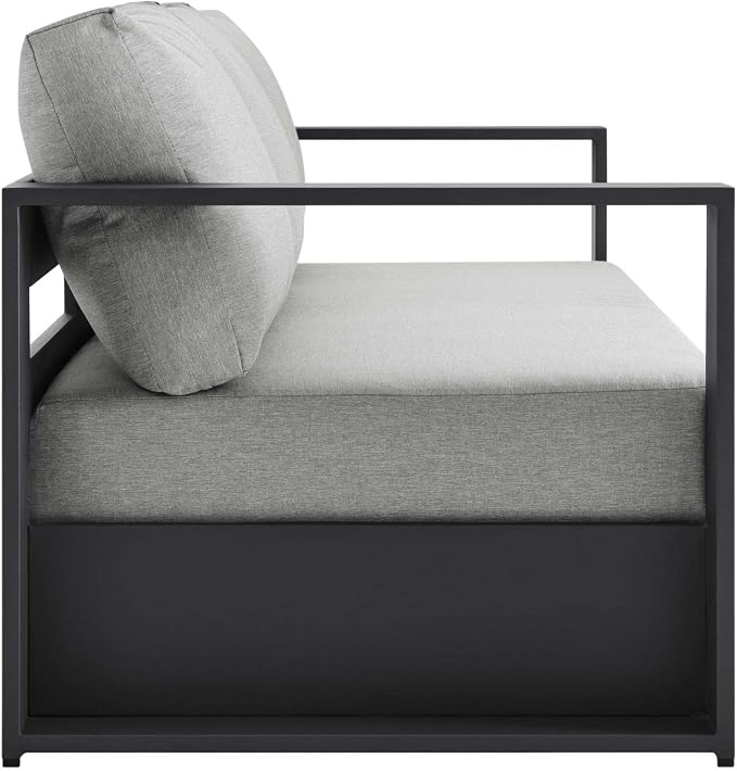Modway Tahoe 2-Piece Fabric/Powder-Coated Aluminum Outdoor Set in Gray