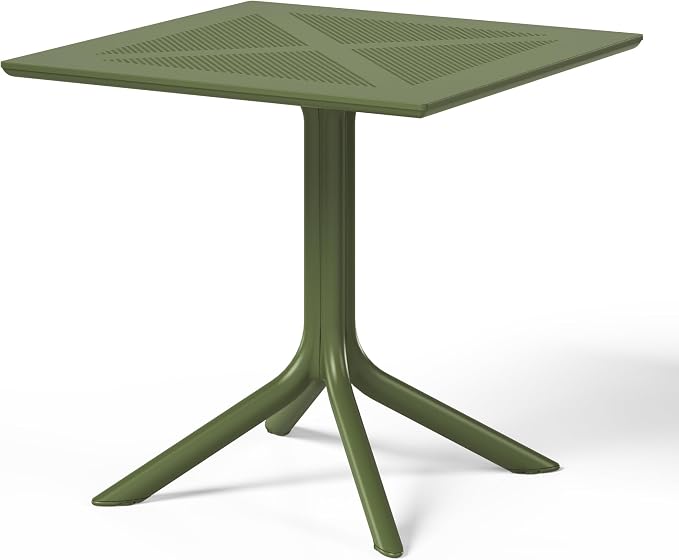 WestinTrends Playa 31.5" Square Plastic Outdoor Patio Dining Table for 4, Olive Green