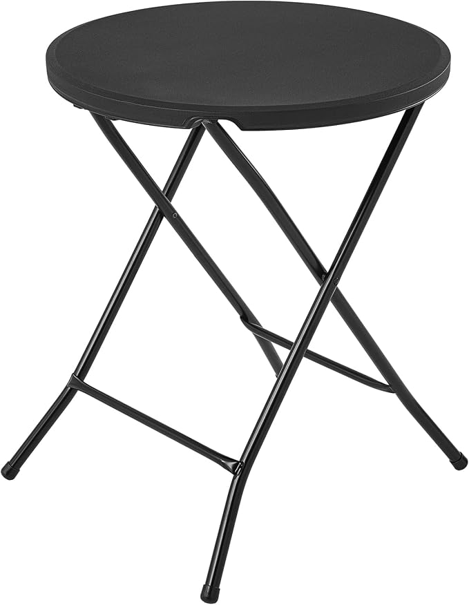 Sturdy 24" Round Foldable Bistro Table, All-Weather Multi-Use Outdoor Table, Compact Folding Dining Table for Home & Outdoor Gatherings