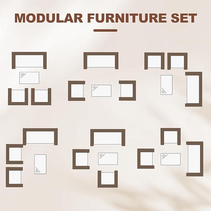 4 Piece Outdoor Patio Furniture Set, All-Weather Gray Wicker Rattan Conversation Set with Cushions, Loveseat, Chairs & Coffee Table for Porch, Backyard & Balcony