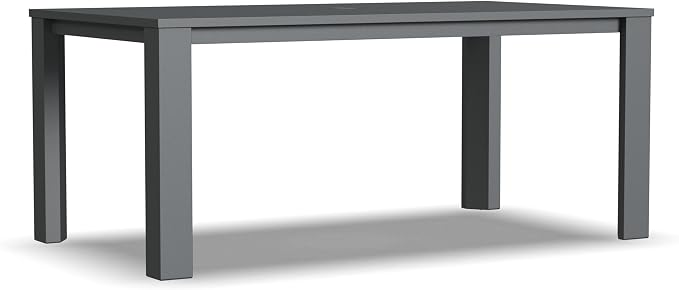 Homestyles Grayton Outdoor Rectangular Dining Table with Slatted Top, Made with a Recycled Aluminum Frame, Seats Upto 6