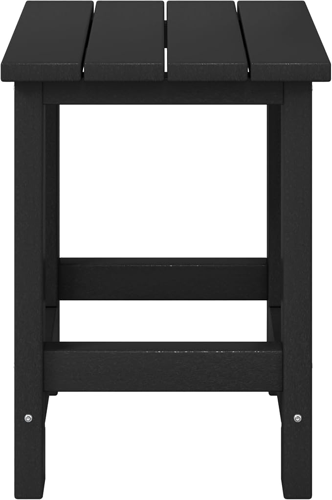 WestinTrends Malibu Kids Outdoor Patio Furniture HDPE Adirondack Square Side Table, Black