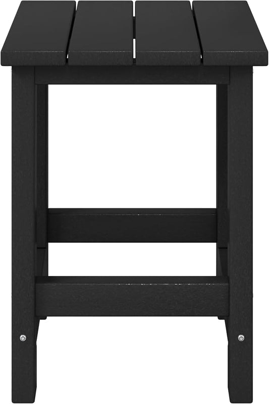 WestinTrends Malibu Kids Outdoor Patio Furniture HDPE Adirondack Square Side Table, Black